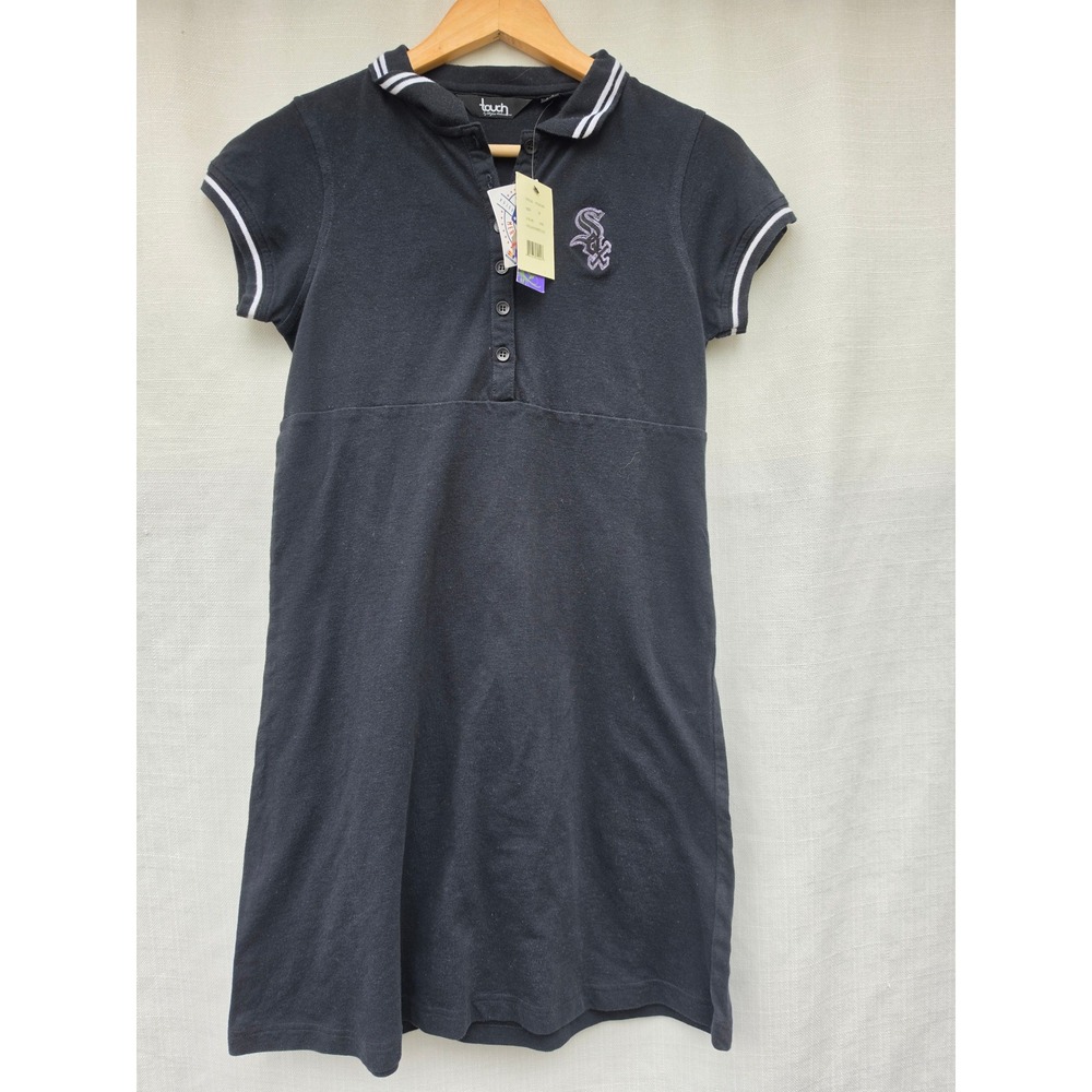 Touch Alyssa Milano Chicago White Sox Dress Womens M Black Cotton Polo MLB